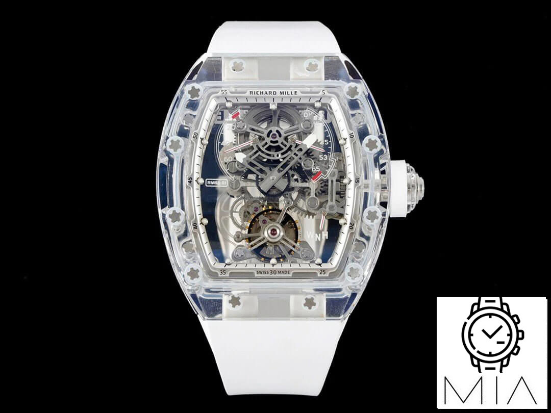 Richard Mille RM 56-01 Tourbillon RM Factory Skeleton Dial White Rubber Strap