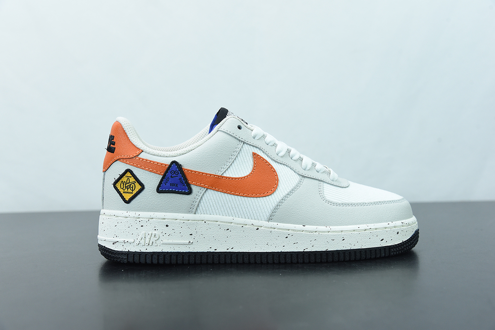 Nike Air Force 1 Low Light Bone Sail Starfish Orange (GS)