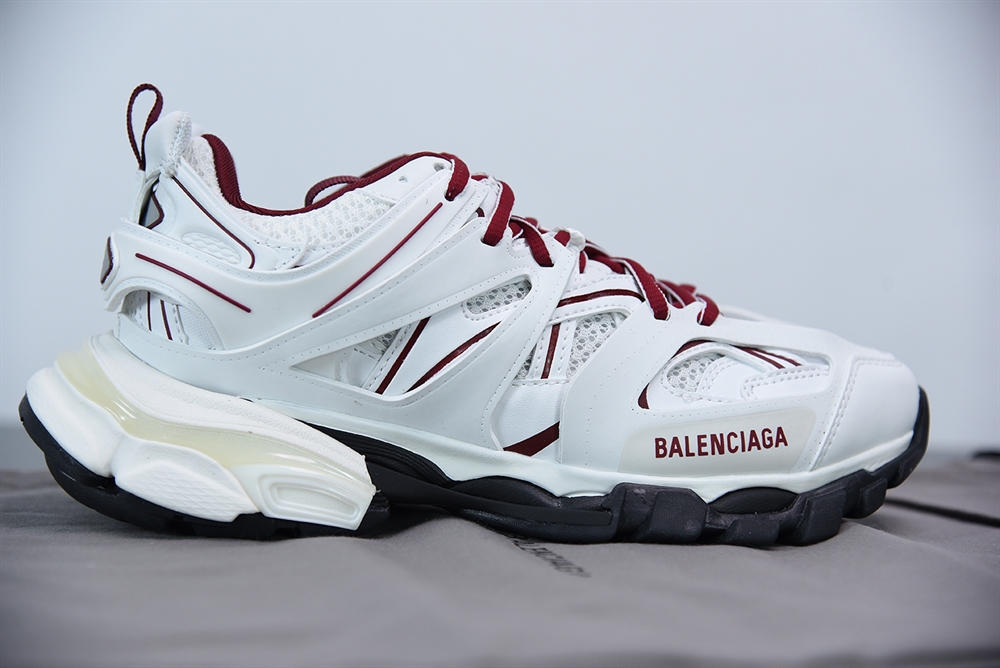 Balenciaga Track Sneaker Bicolor White Burgundy(With Video)